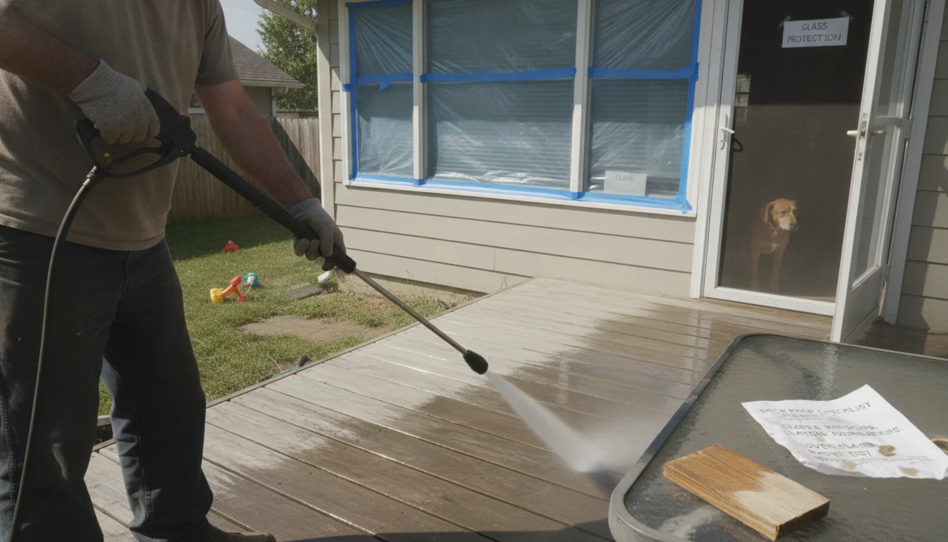 How to pressure wash a deck in Los Angeles without harming wood, stain, or sealant